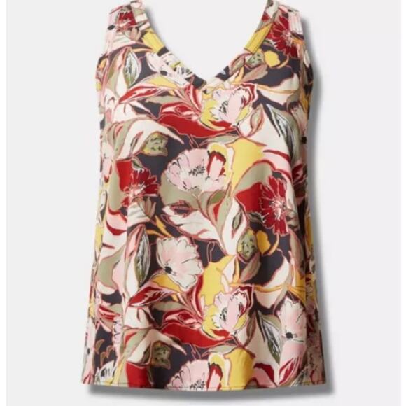Torrid floral Challis Stitch Detail Tank - Picture 4 of 10